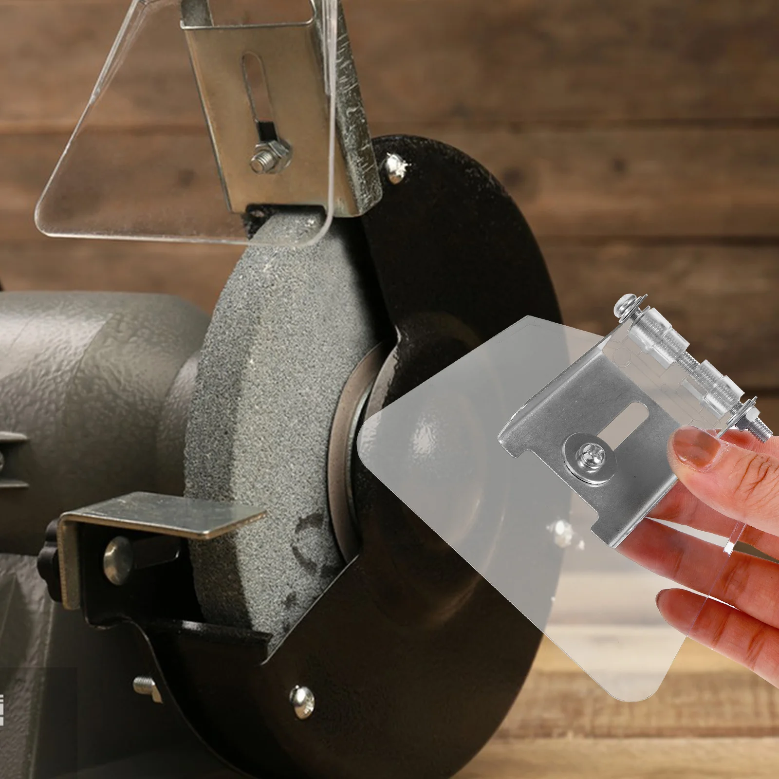 Bouclier oculaire de protection en plastique Transparent, 1 ensemble, couvercle de protection de puce de meuleuse d'établi, accessoires de remplacement pour la sécurité des outils