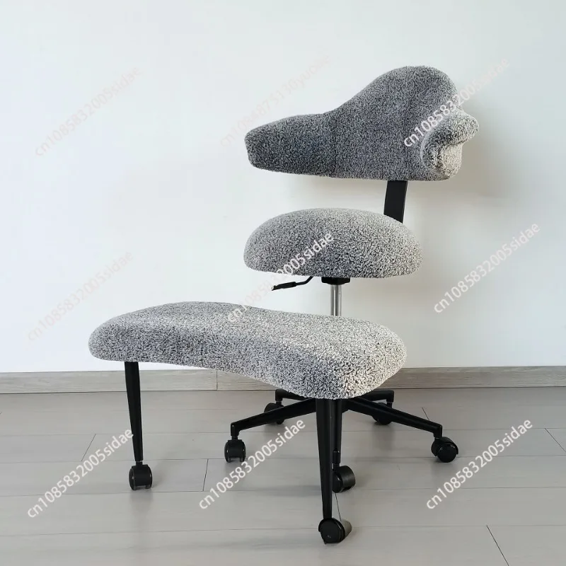 Chaise de bureau à position assise croisée – Siège de méditation avec soutien lombaire pour le travail au bureau, le yoga et la pleine conscience – Confortable et peu encombrante
