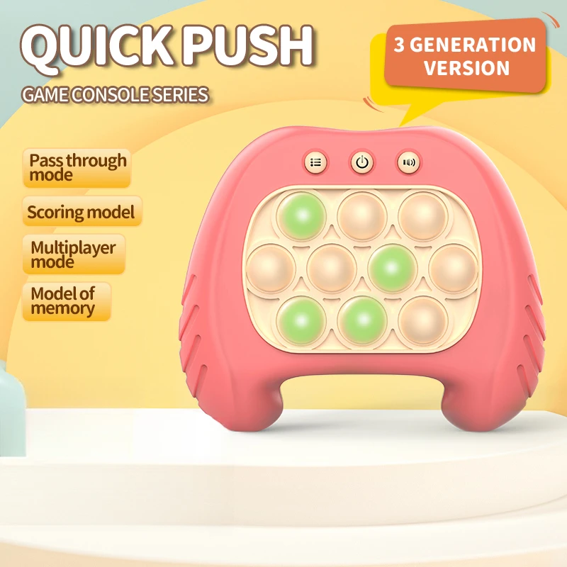 Quick Push Bubbles Game Electronic Pop Light machine Fidget Toys Console Whac-A-Mole Toy anti-stresses Relief Sensory Toys gifts