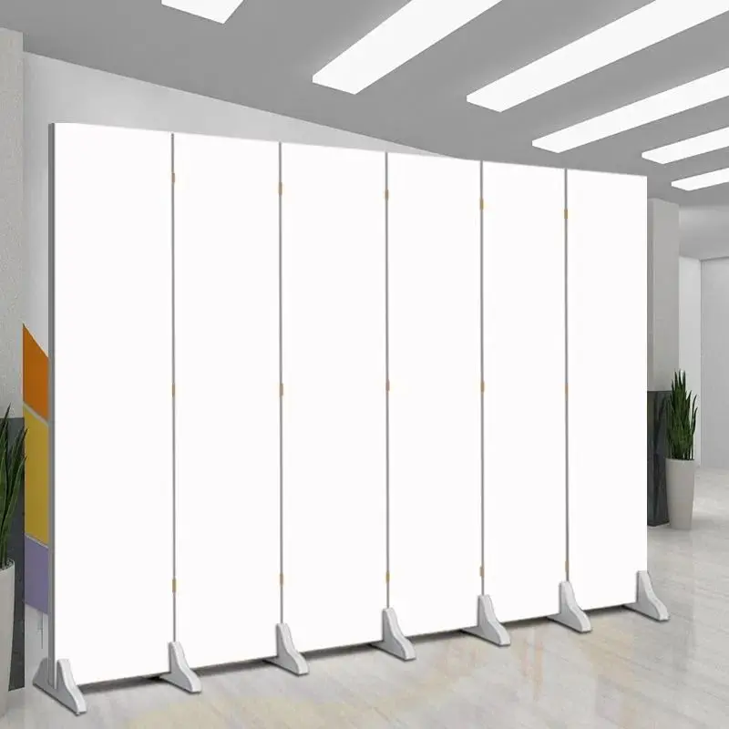 

Pure White Screen Partition Living Room Block Simple Modern Door Company LOGO Office Mobile Folding