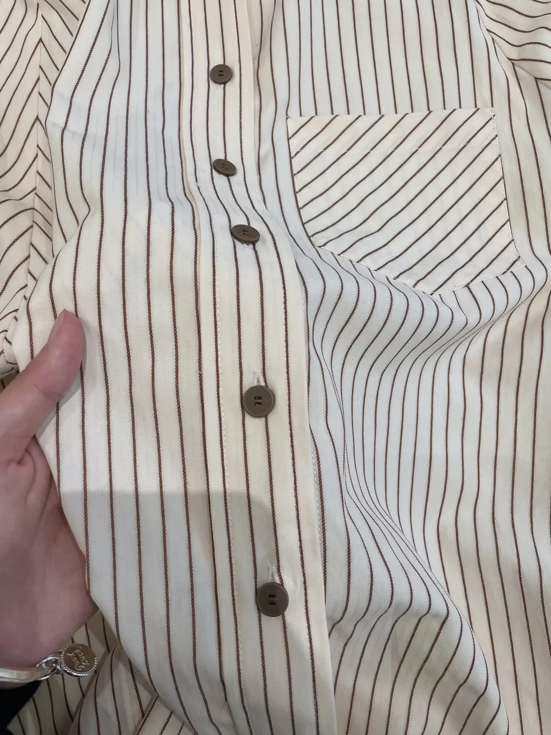 

2026 Spring New Vertical Stripe Shirt French Turndown Collar Long Sleeve Top Fashionable Single Breasted Cardigan Blouse Trendy