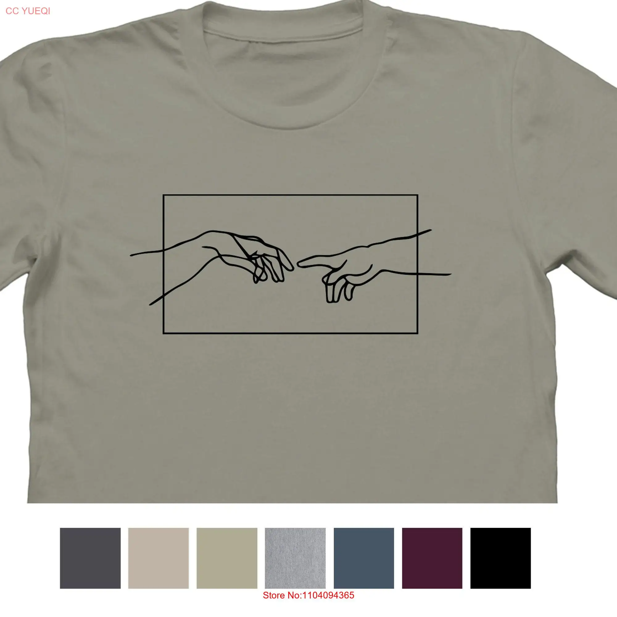 The Creation Of Adam T shirt Cappella Sistina Michelangelo for Her Him long or short sleeves