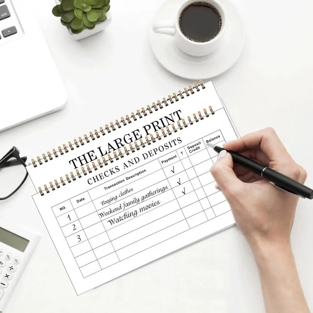 تسجيل دفتر شيكات للأعمال الشخصية ، تسجيل النقدية ، دفتر الحساب ، المعاملة ، الإيداع ، بطاقة الائتمان