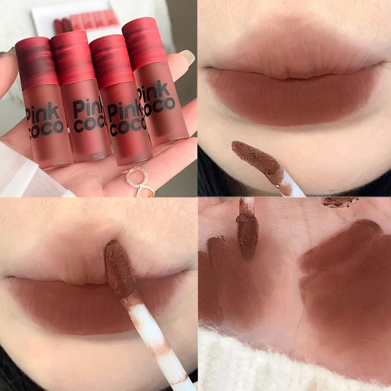 Hydraterende Nude Lipgloss Waterdichte Aanhoudende Bruine Rode Lip Modder Non-Stick Cup Matte Fluwelen Lip Tint Pigment Lip Make-Up Cosmetisch