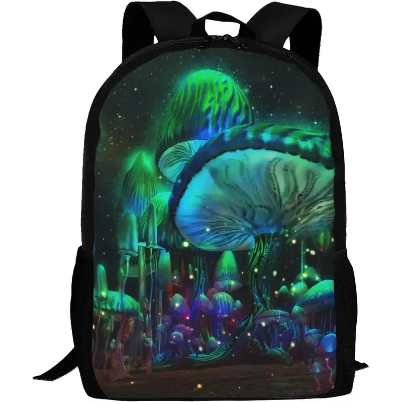 Mushroom Backpack for School Girls Bookbag Lightweight Personalized Backpacks Purse for Teen Women College Student Moon Star Bag