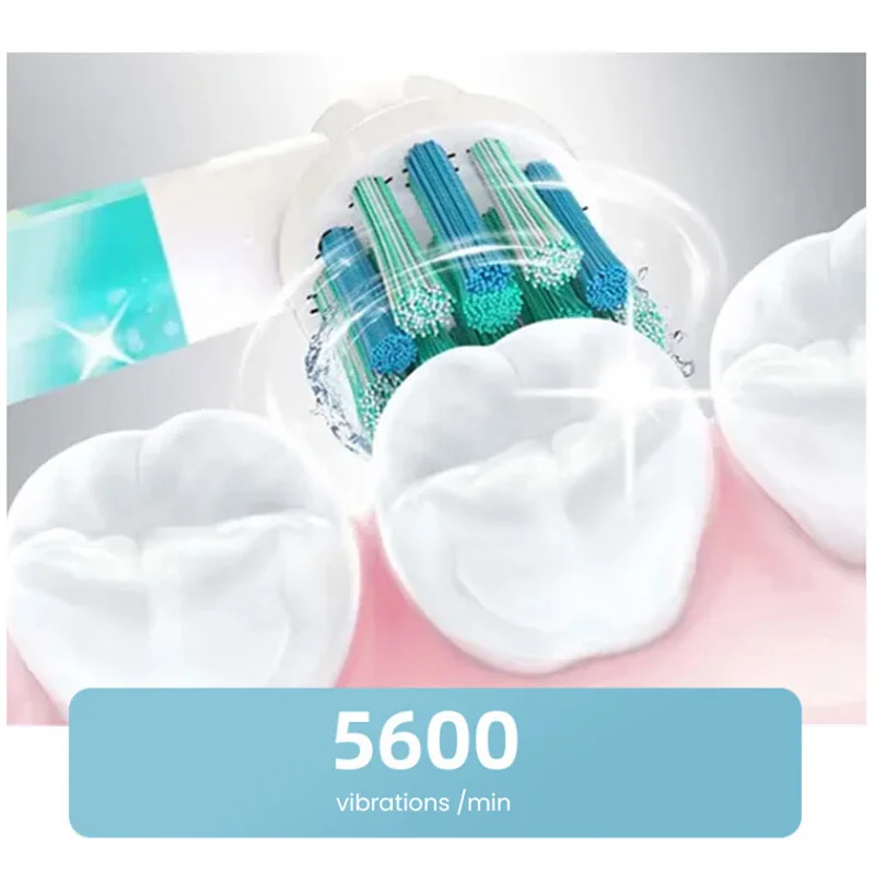 Oral B Kid‘s Electric Toothbrush 5510K Rotary Clean Soft Bristle Smart Timer Battery Brush + 4/8 Accessory Brush Head for 3+ Age