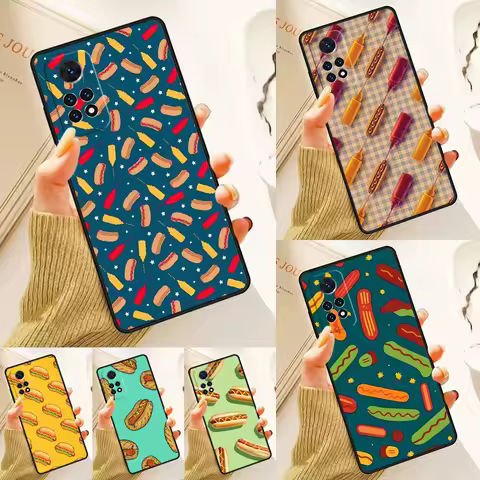Funny Hot Dog Lover Pattern Case For Samsung Galaxy S24 Plus S23 S20 S21FE Lite S22 Ultra Note 20 S8 S9 S10 Phone Coque
