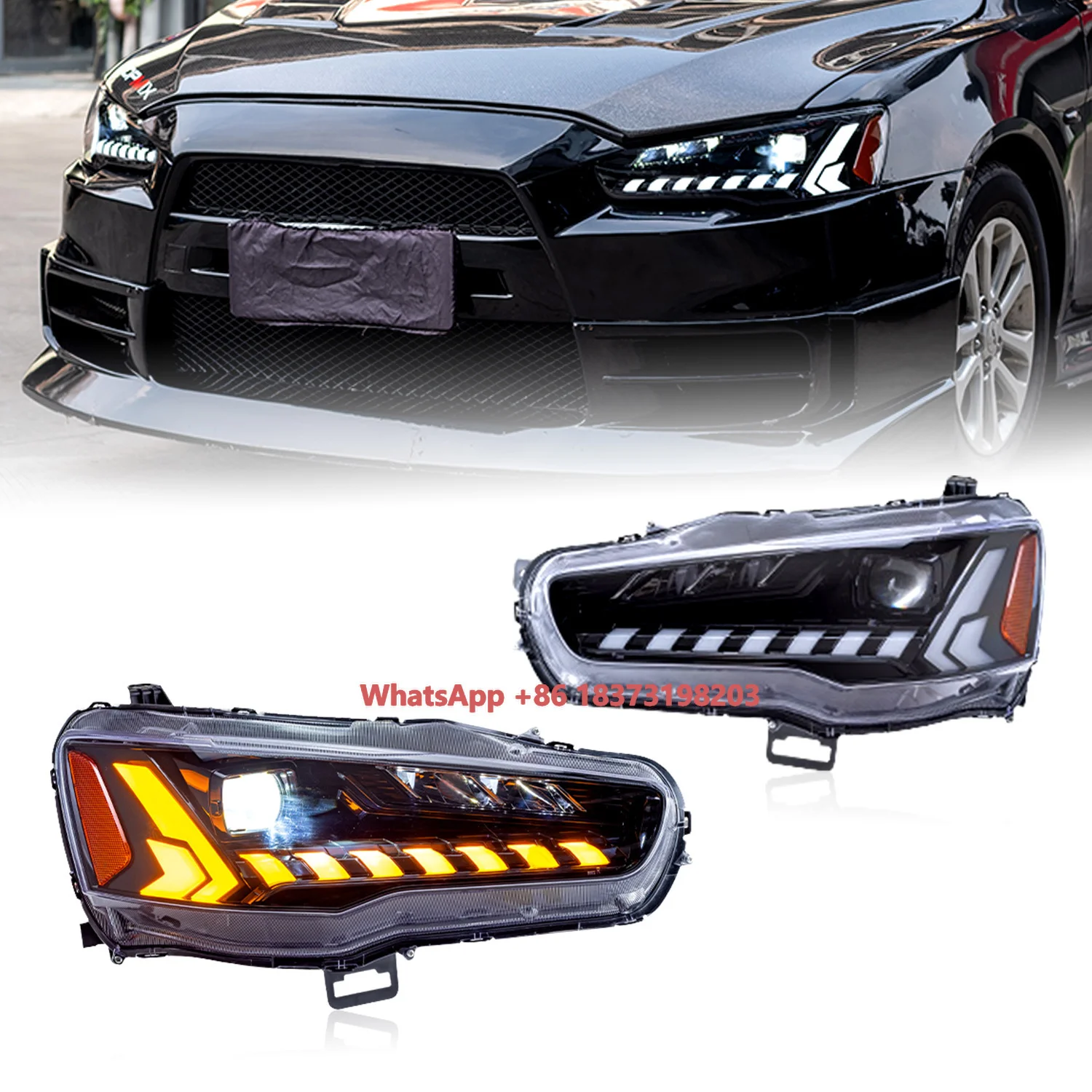 

HCMOTIONZ DRL Start up Animation Sequential Head Light Lancer Ex Evo CF/CJ 2008-2017 LED Head Lamps for Mitsubishi Lancer