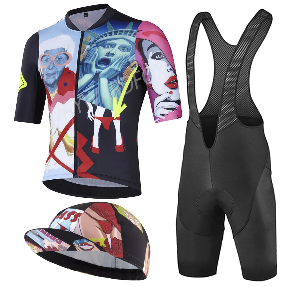 

NEW Men's Irriverent Cycling Jersey Kit Bike Shirt Riding Sets Clothing Wear Black Bib Shorts Lycra