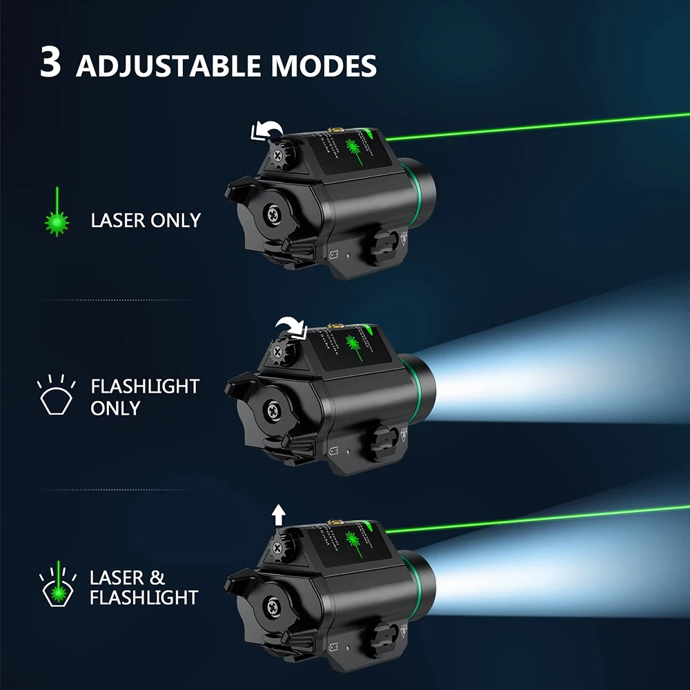 Imagem -03 - Lanterna Tática Combo para Airsoft Pistola 1000 Lumens Luz Laser Luz Arma