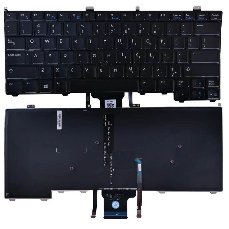 

New US Laptop Keyboard For Dell Latitude E7440 E7240 Black US Keyboard with Mouse Pointer backlight