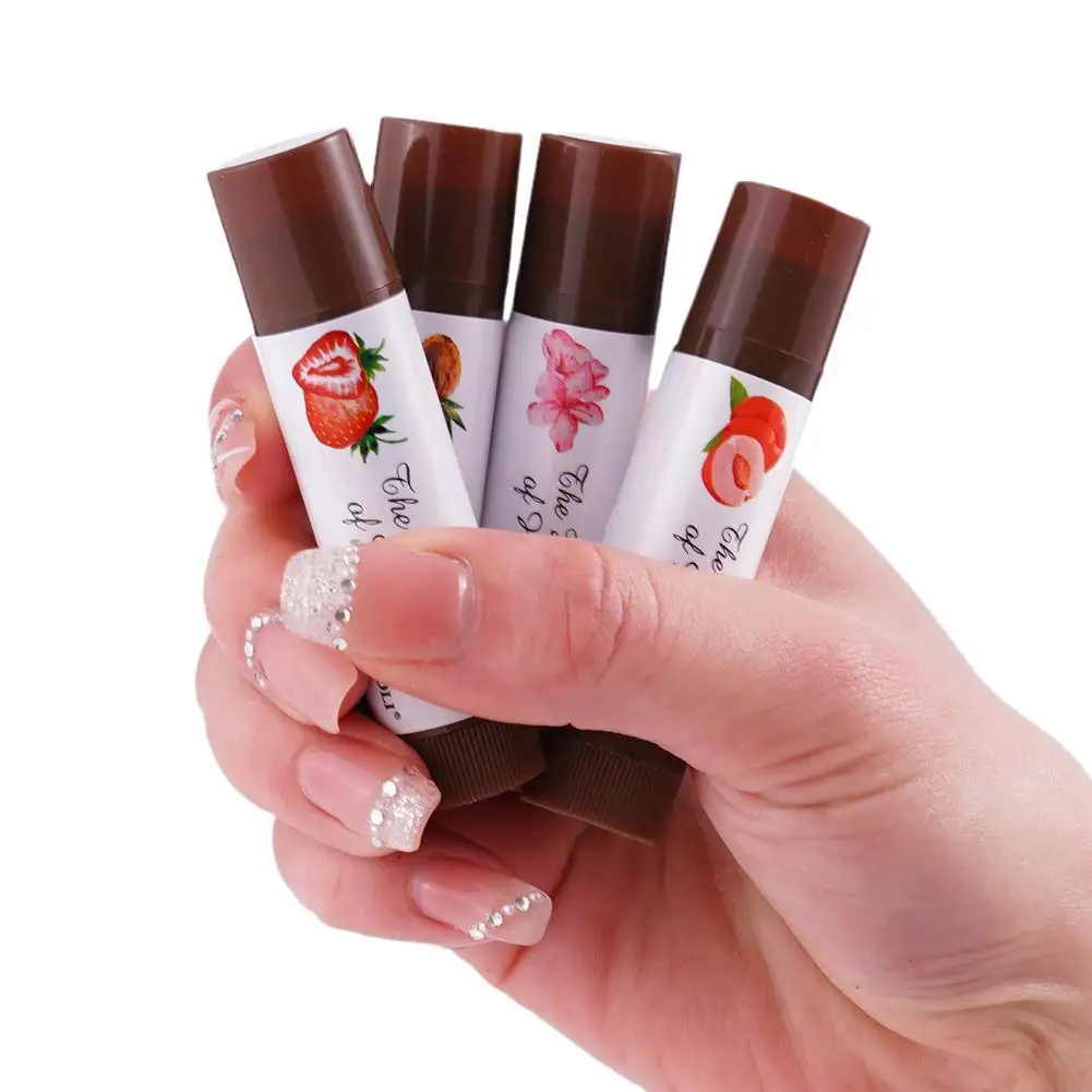 Waterproof Fruit Lip Balm Peach Tea Color Lipstick Lines Lip Natural Changing Color Jelly Lasting Lip Care Plump Moisturizi E7H0