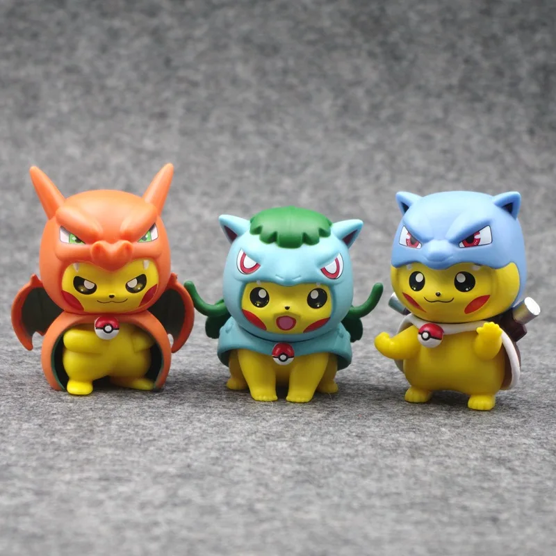 Figura de Pokémon de regalo, Pikachu Cos Charizard Bulbasaur Blastoise Gengar, caja ciega, figura de Anime, muñeca