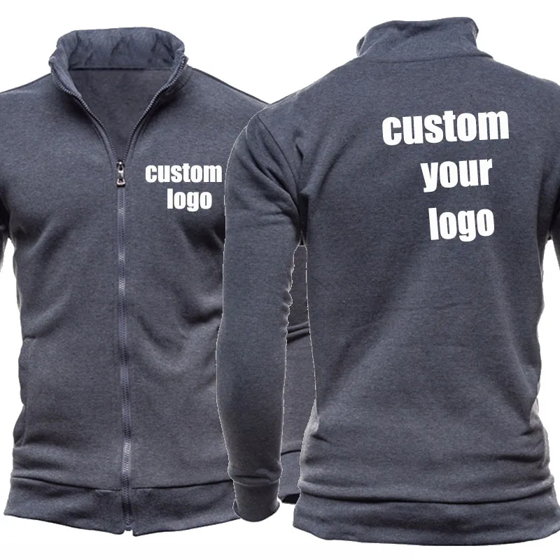 

Custom Logo Men Hoodies Zipper Brand Jackets Solid Color Cardigan Long Sleeve Spring Autumn Male Coat Dropshipping Wholesale