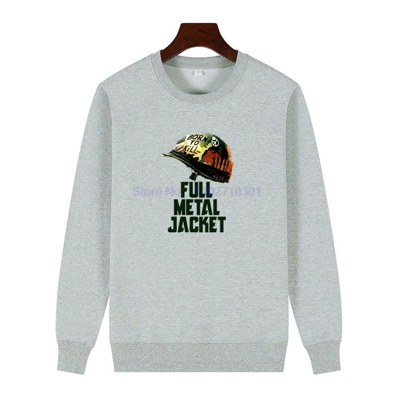 Full Metal Jacket Born To Kill Graphic Sweatshirts Round Neck Hoodie Cotton Thick Sweater Hoodie For All Ages Men's Sportswear