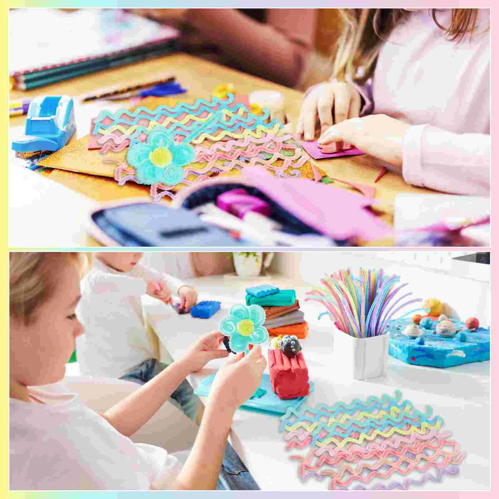 100 Pcs Toy Cleaner Macaron Colored Twist Bar Crafting Toys Fuzzy Wires Twisted Sticks For Crafts Bendable Chenille Stems Rods