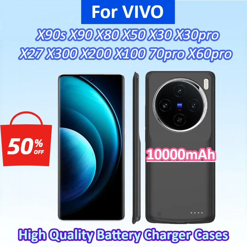 

10000mAh Battery Charger Cases for Vivo X90s X90 X80 70pro X60pro X50 X30/X30pro X27 X300 X200 X100 Portable Charger Power Bank