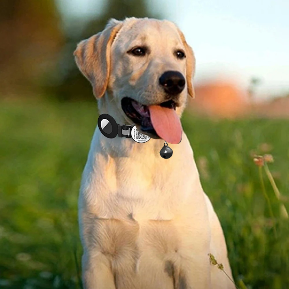 

Для Airtag Cat Collar Breakaway для Airtag Holder Cat Collar с QR-кодом именной биркой и колокольчиком Quick Release для кошек, котят, щенков