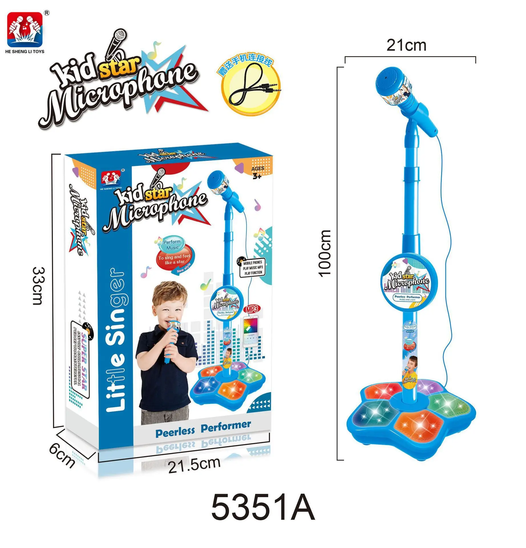 New Kids Stand Microphone Simulation Standing Karaoke Flashing light Baby Toys Educational Instruments Musical Bebes Toy girl