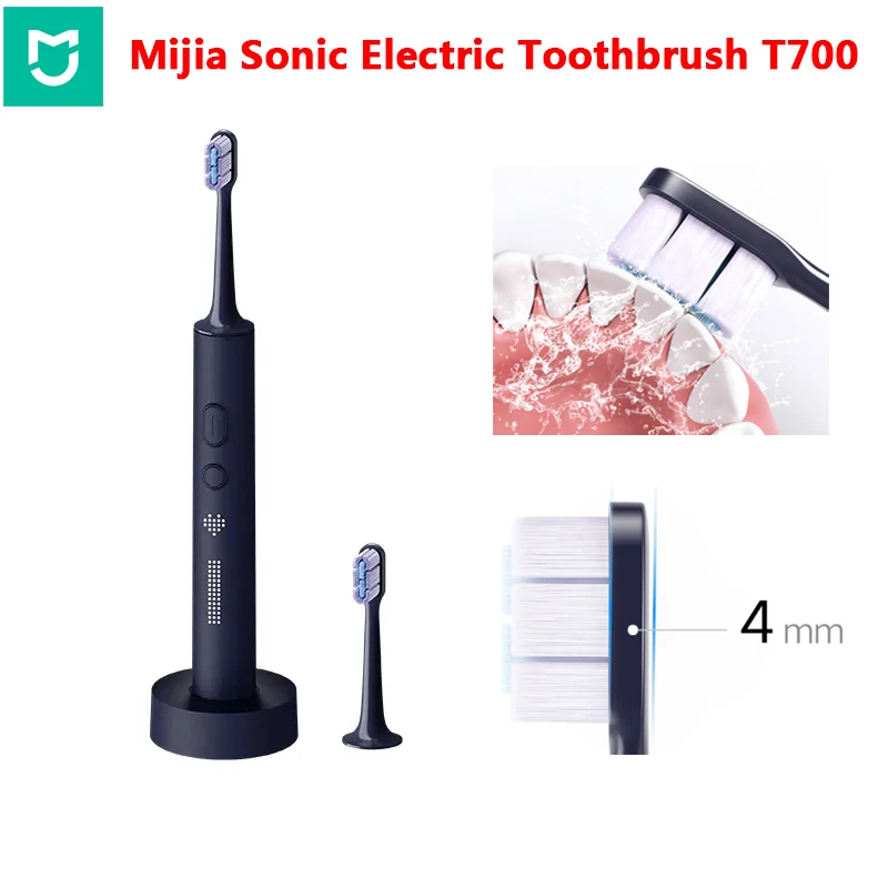 فرشاة أسنان كهربائية صوتية MIJIA-T700 ، تبييض ، بالموجات فوق الصوتية ، اهتزاز ، فرشاة تنظيف الفم ، شاشة ليد ، شحن حثي