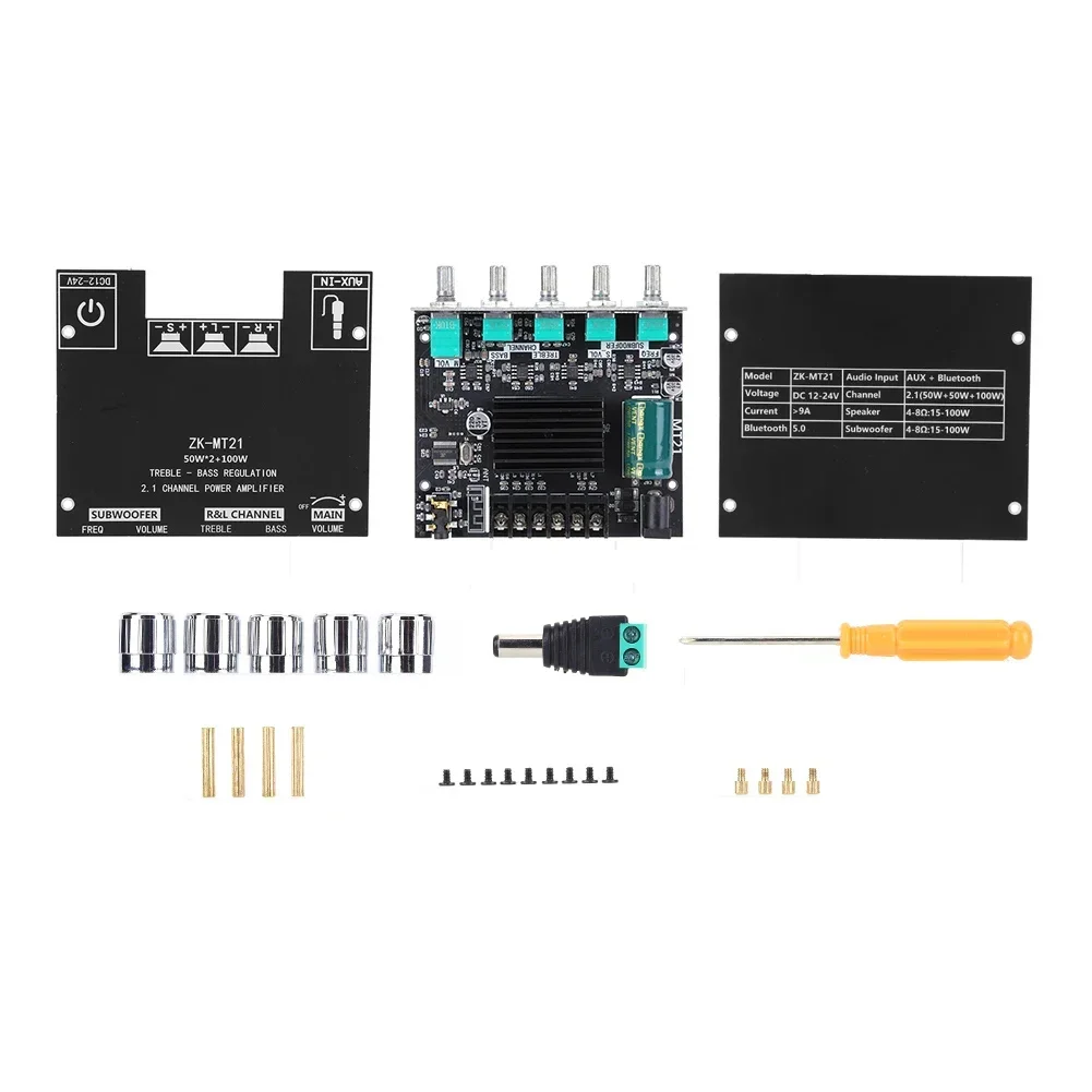 ZK-MT21 Channel Subwoofer Amplifier Board CS8673E 2.1 Power Audio Stereo Amplifier Board Bass AMP AUX Power Amplifier Module Set