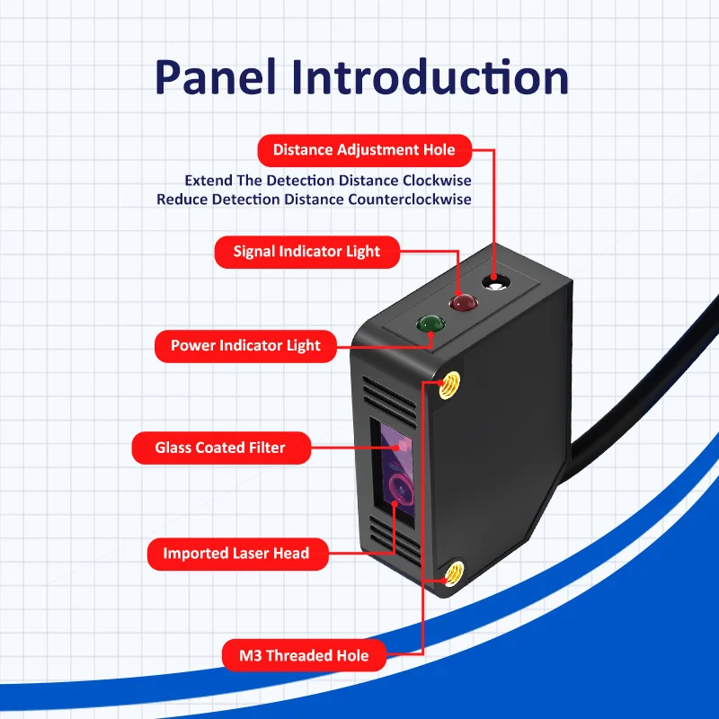 

FJNS10-30PF-C Detection distance 300mm Photoelectric Infrared Sensor Switch Distance Measurement Laser Sensors