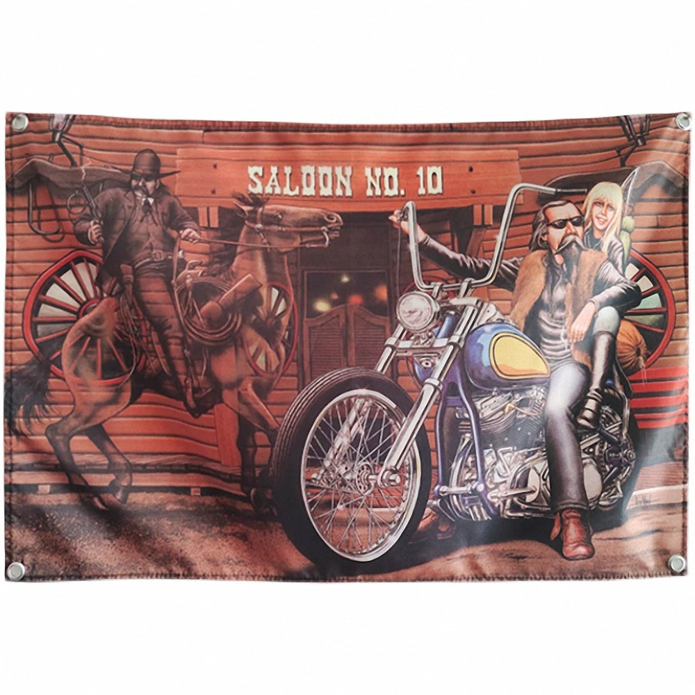 Easy Rider Motorcycle Banner Wall Hanging Flag Locomotive Movie Posters and Prints Tapestry Wall Decor Painting Gifts for Men