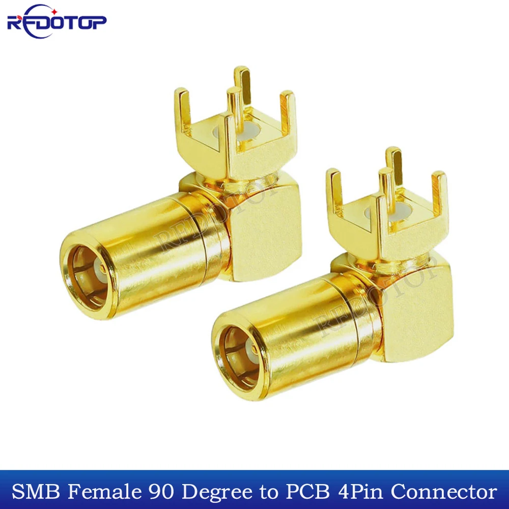 

10Pcs/Lot SMB PCB Mount Connector SMB Female Straight/Right Angle RF Coaxial Adapter Solder PCB Panel 4 Pins 50Ohm