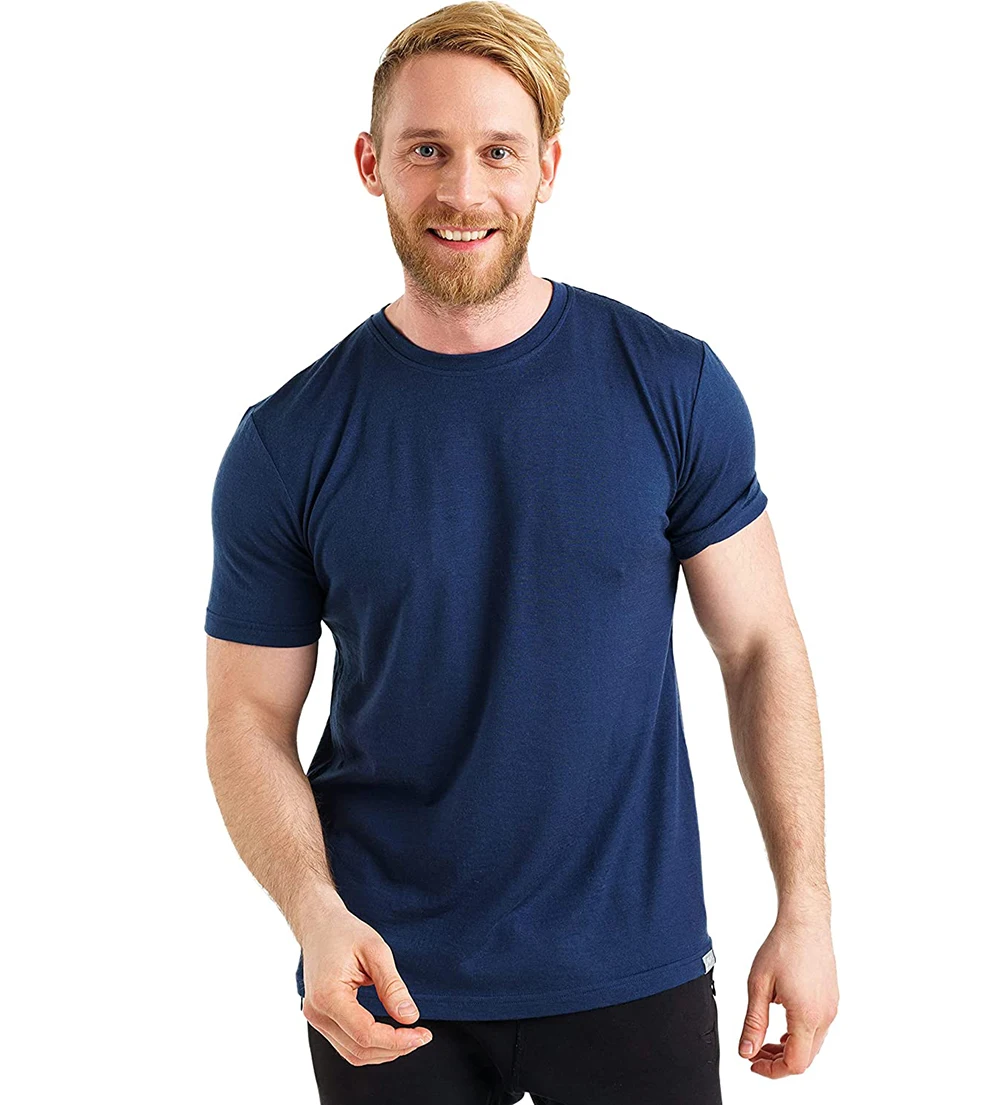 Camiseta de lana merina para hombre, camisa de manga corta, deportiva, ligera, capa Base, para senderismo, suave y transpirable, 100%