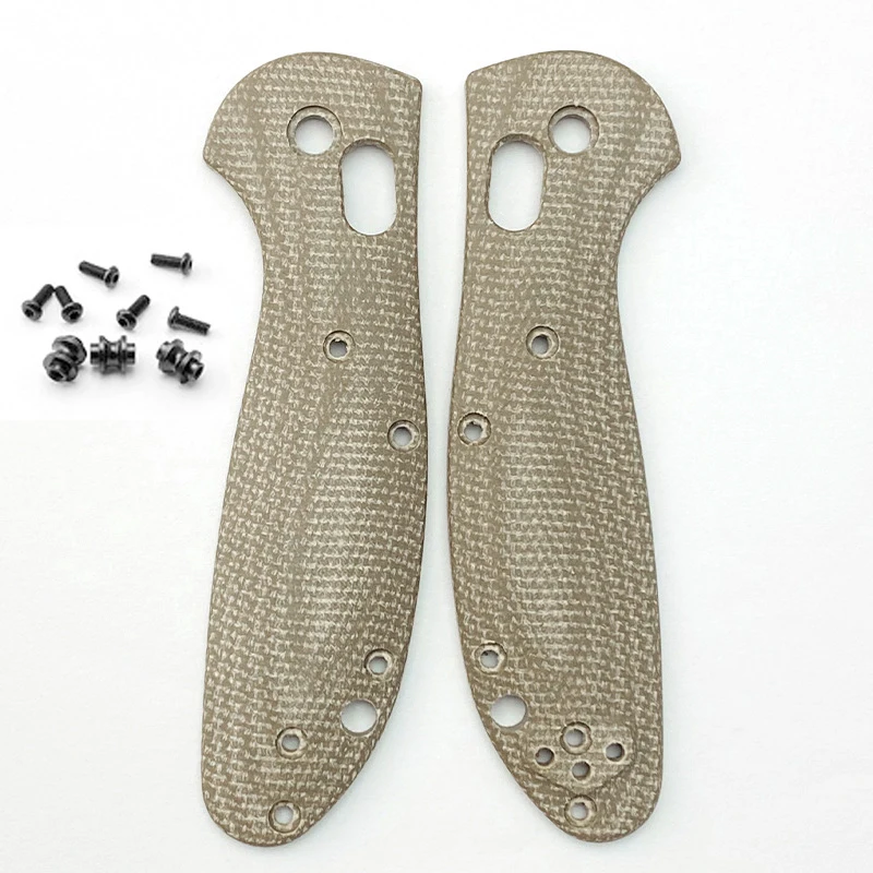 Patches/Escamas de Micarta CNC com Parafusos para Cabos de Facas Benchmade Mini Griptilian 555 556 557 - Acessórios DIY para Fabricação de Cabos de Facas