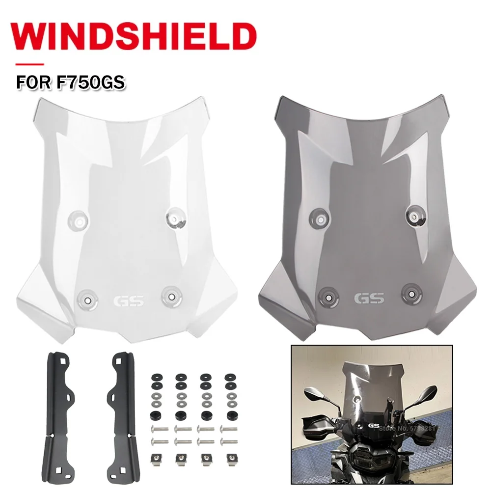 

Motorcycle Touring Windshield With Bracket Windscreen Wind Deflectors Protector Accessories For F750GS F750 GS F 750GS 2018-2021