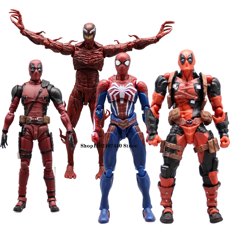 

Anime Spider-Man Marvel Figure Statue Deadpool 2.0 Action Figure Movie Hand-made Venom Model Movable Toys PVC Collectibles Doll