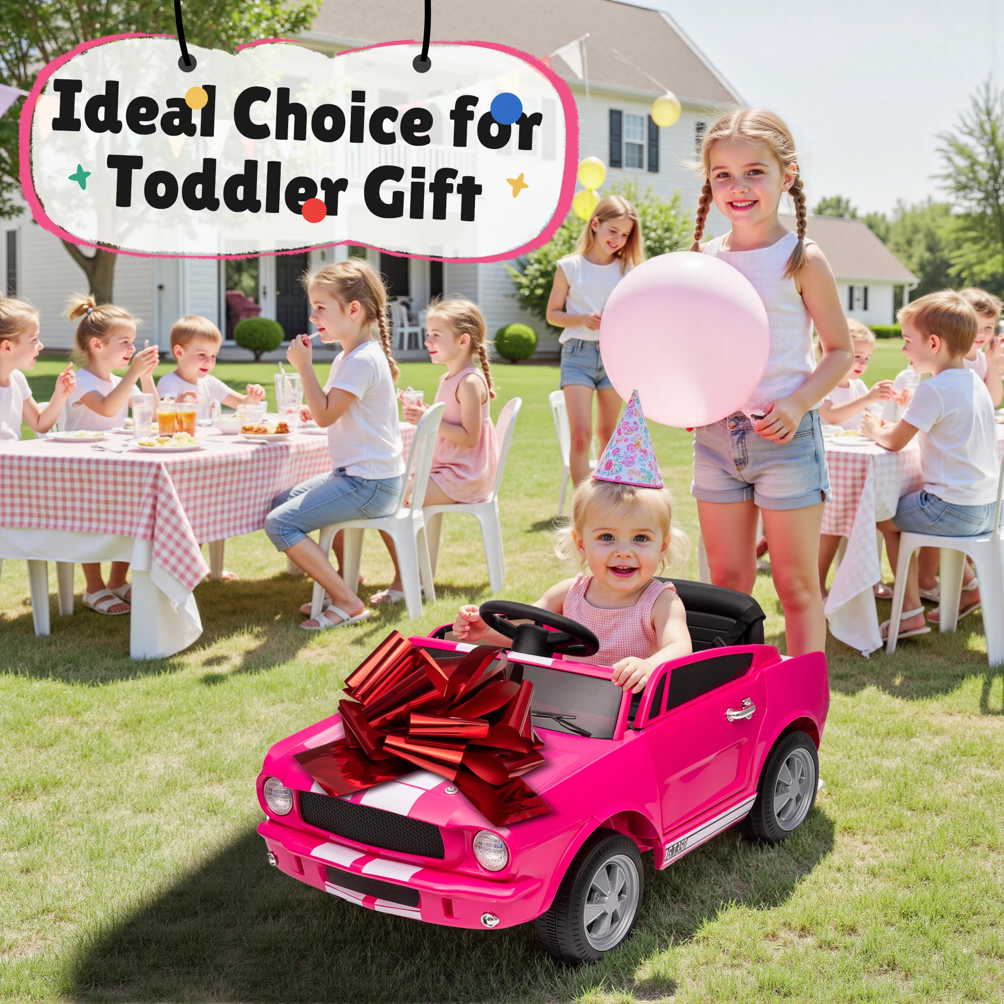 [Oficjalna licencja] Shelby GT350 Elektryczny samochód dla dzieci 12 V 2WD z pilotem dla rodziców i pasem bezpieczeństwa - zabawka do jazdy terenowej - za