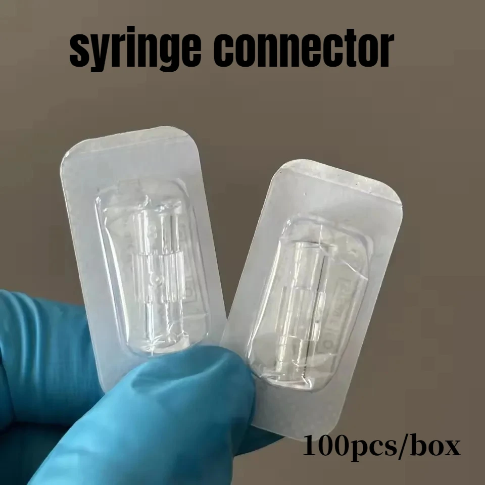 

100/500pcs Medical sterile plastic connector, Ruhr syringe connector, transparent, suitable for leak proof pneumatic components