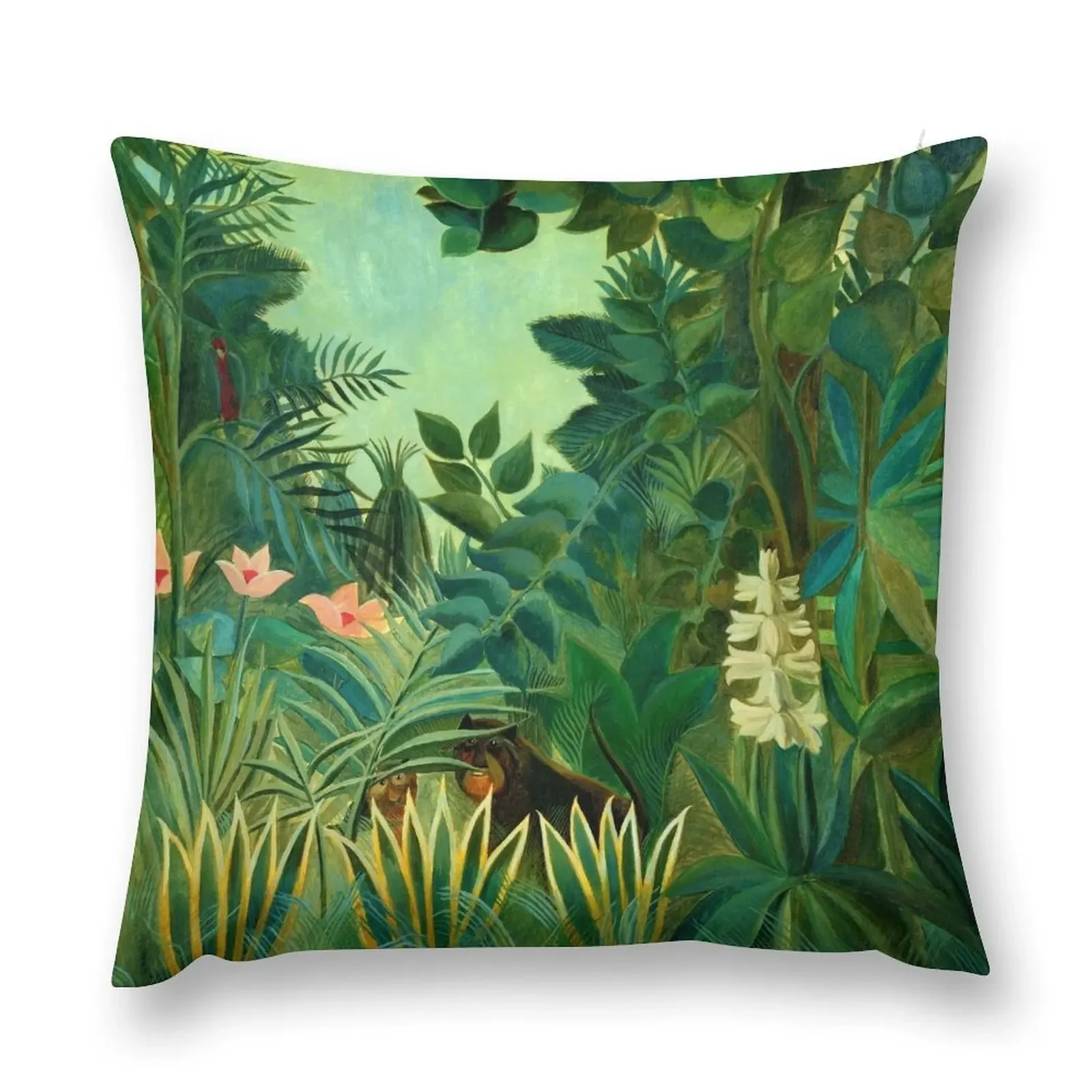 Henri Rousseau The Equatorial Jungle, 1909 Throw Pillow Couch Pillows pillow cover christmas pillow