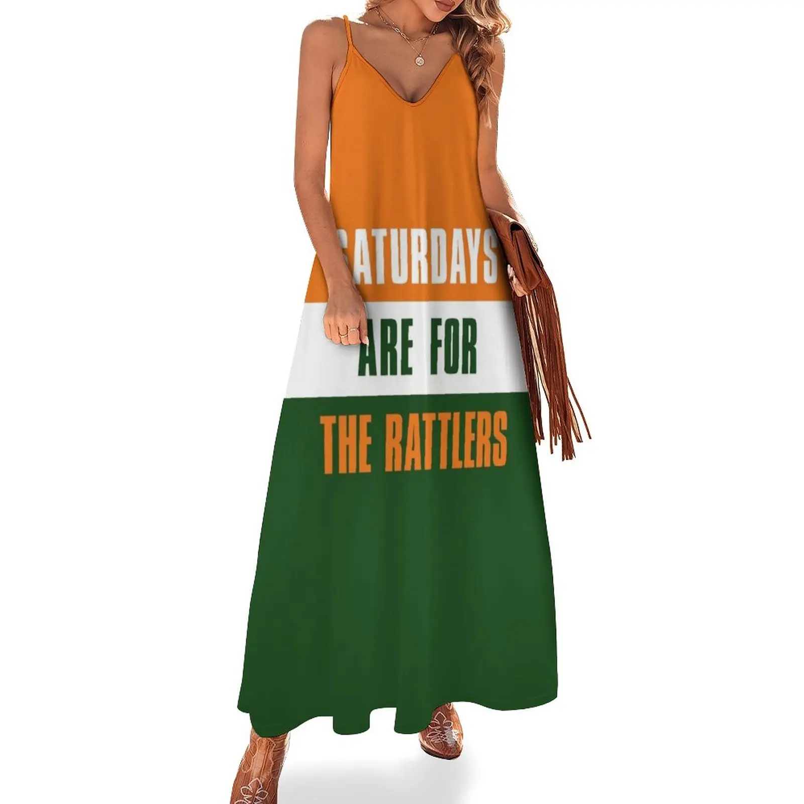 

Saturdays are for The Rattlers, Florida A&M University Sleeveless Dress summer woman dress 2023 clothes for women