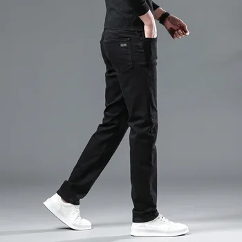 2025 New Winter Men Black Straight Stretch Denim Thick Velvet Pants Warm Jeans Casual Fleece Line Trousers Male Plus Size 4 2025 New Winter Men Black Straight Stretch Denim Thick Velvet Pants Warm Jeans Casual Fleece Line Trousers Male Plus Size 4