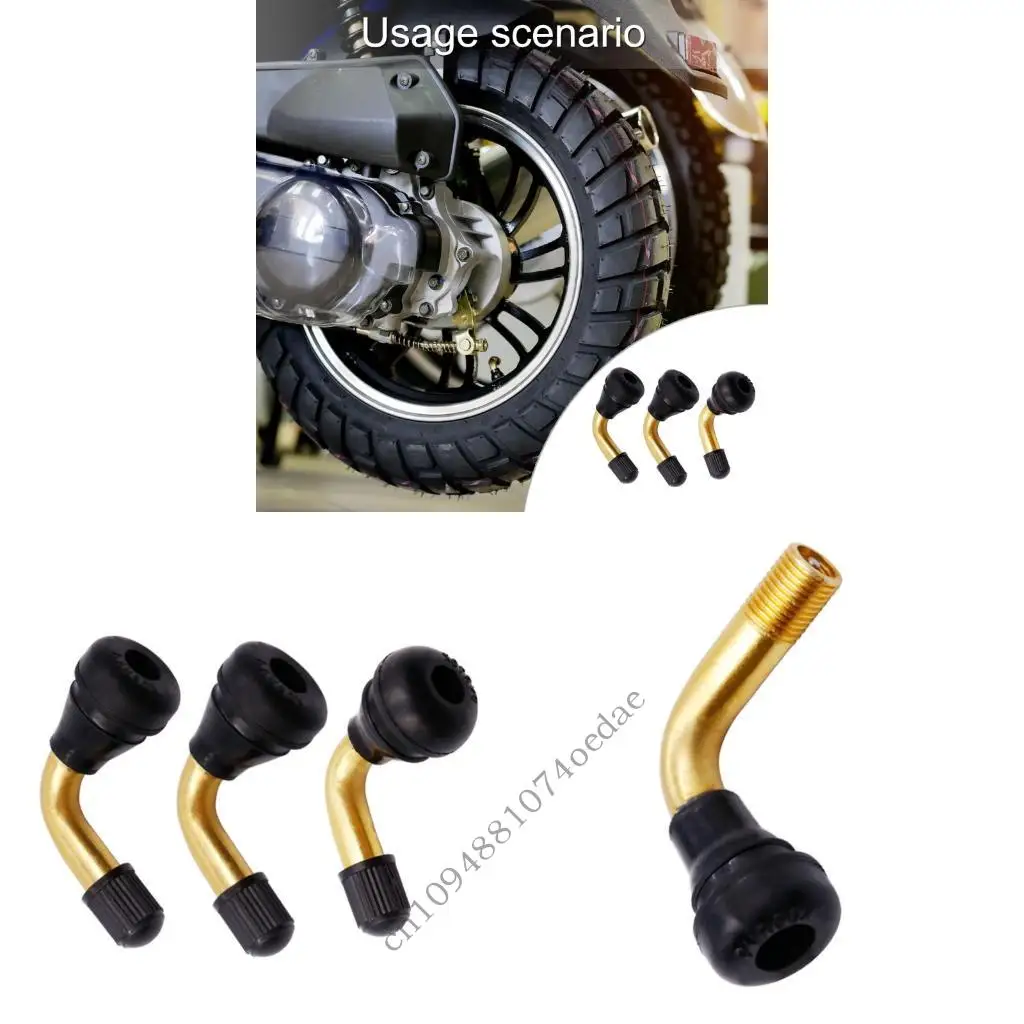 Quick Install Brass Motorcycle Tire Valves Stem Bent Design Leak Proof for Vacuum Tires 
