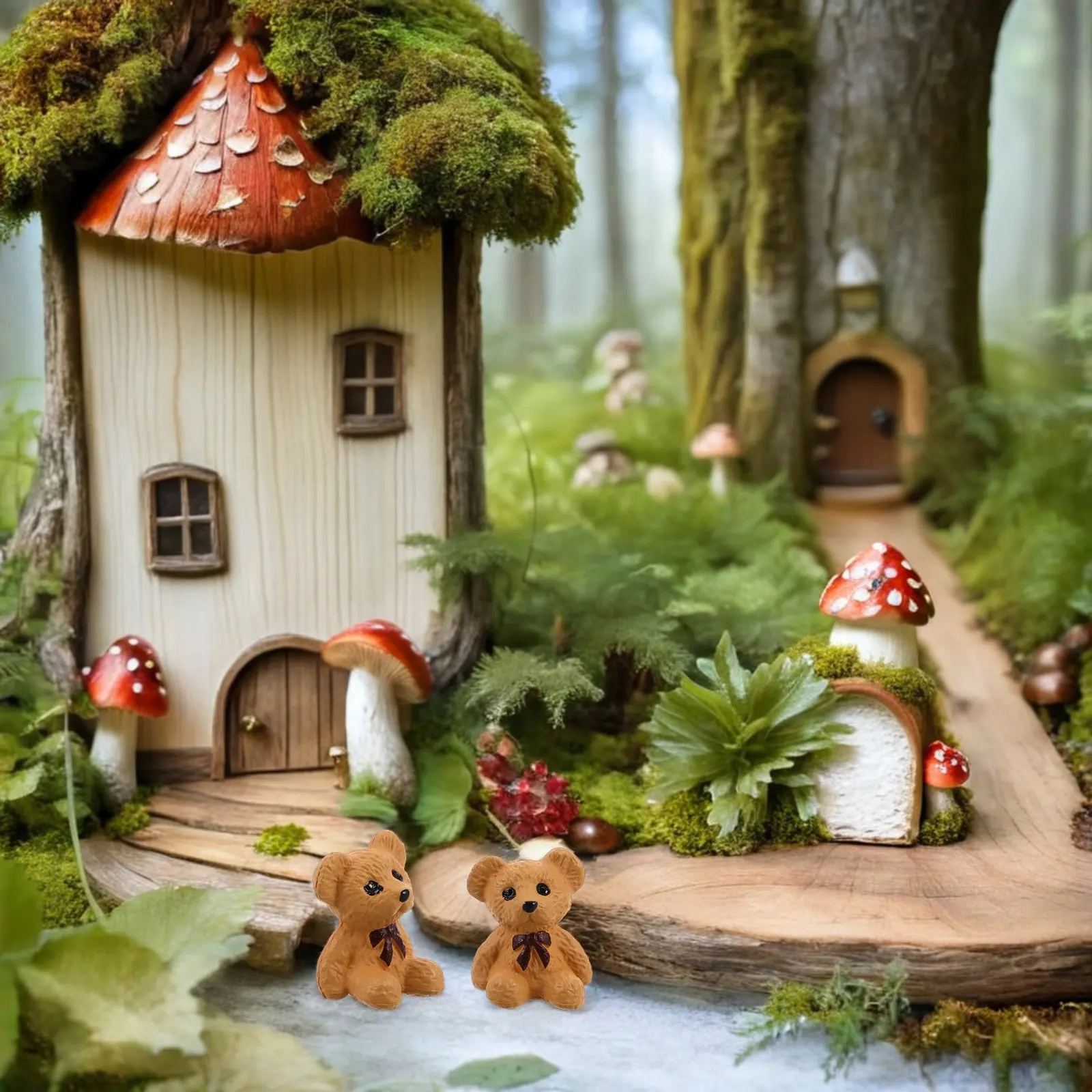 

40 шт. миниатюрных фигурок медведей из смолы для микроландшафта, очаровательные украшения для настольных цветочных горшков, статуэтки медведей из смолы для сказочного сада