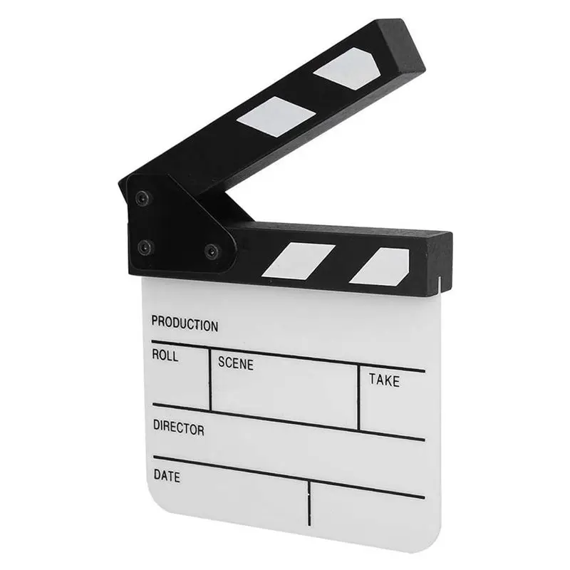 ABFN-Action Cut Board,Acrylic Film Clapboard Dry Erase Compact Size TV Film Movie Director Cut Action Scene Clap Board