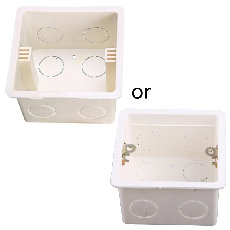 80x80 PVC Junction Box Wall Mount Cassette For Switch Socket Base Bottom Box Electrical Box Accessories Drosphip