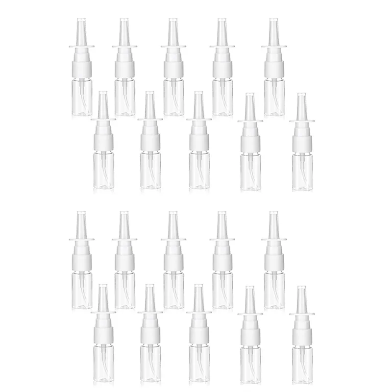 20Pcs Nasal Bottle, 10ML Clear Small Empty Nose Bottle Reusable Fine Mist Sprayers for Travel