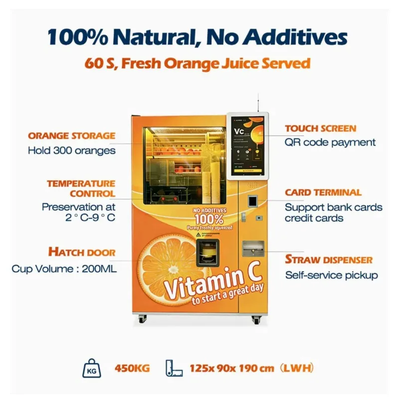 FL Customized Wholesale Versatile Model Orange Juice Vending Machine with Stable Whole Juicing Process
