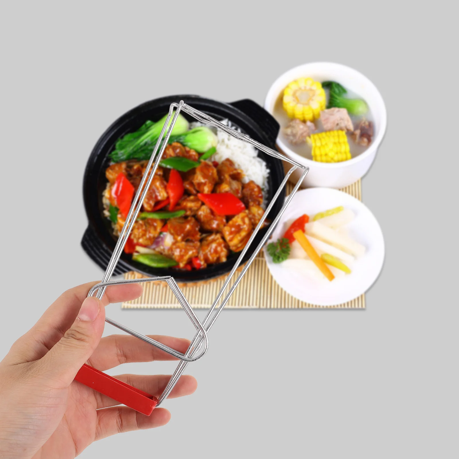 

Hot Plate Gripper Anti Scald Clip Stainless Steel Kitchen Tool Microwave Oven Dish Tongs Non Slip Easy Use Space Saving