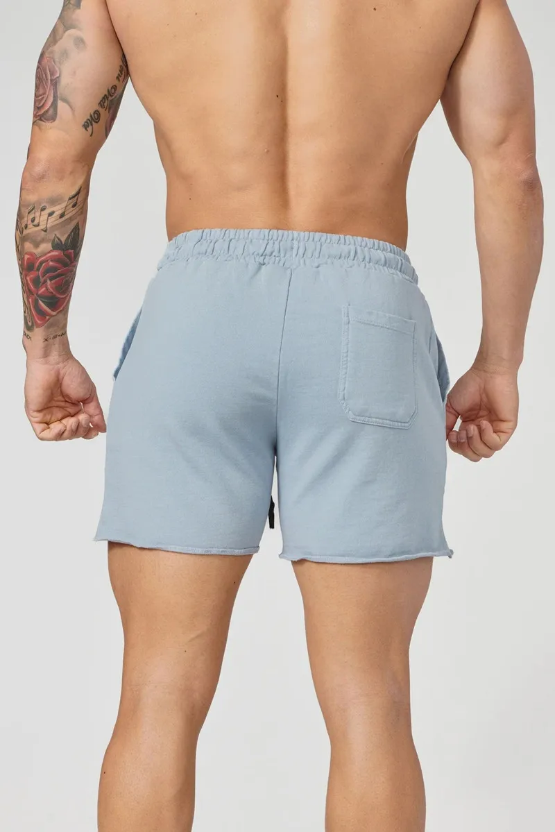 Calção esportiva masculina casual de algodão, comprimento do joelho, calça quartas, ginásio, corrida, treinamento, musculação, calça de praia, nova,