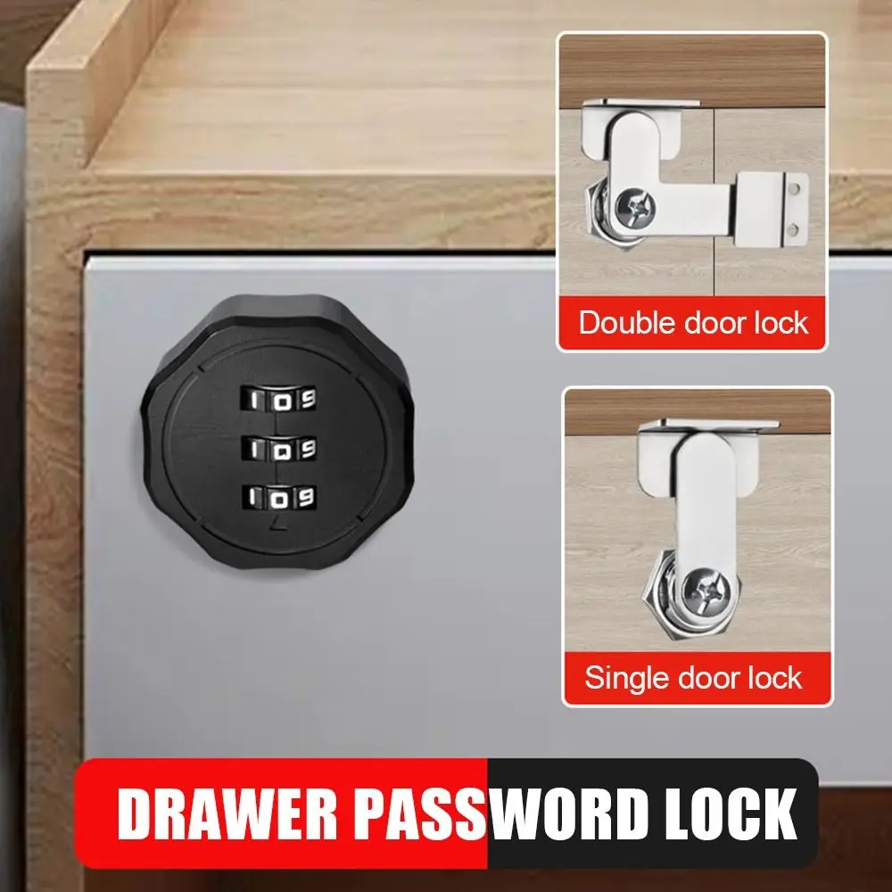 Zinc Alloy Cupboard Drawer Code Lock 3 Digital Combination Lock Cabinet Mailbox Locker Password Lock Home Furniture Hardware