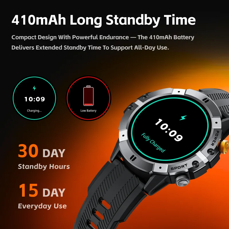 

LEADOYS C29 smartwatch, 410 mAh, compass function, 10 ATM water resistance, Bluetooth call, men's smart