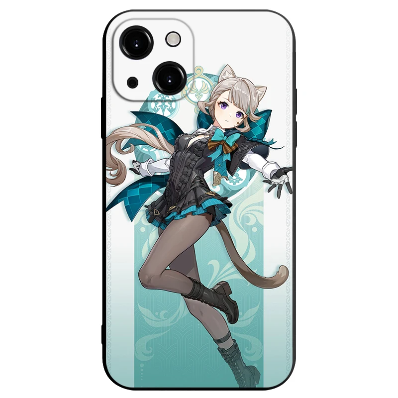 LyNouveau Fontaine Genshin Impact 4 Coque pour iPhone, Indépendance dans le ShadelPhone, 14, 13, 12, 11, Pro, Max, Mini, XS, X, Poly, SE3, 2, 7, 8, Plus