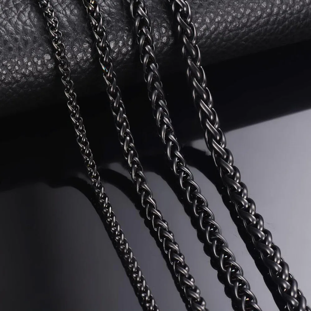316L Edelstahl Gedrehte Seilkette für Herren Halskette Schmuckzubehör 3MM-6MM Dicke Lange Wasserdichte Ketten – Detail 7
