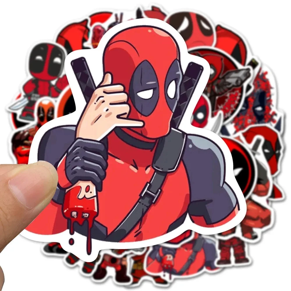 35pcs Disney Anime Deadpool Stickers Cool Graffiti Sticker DIY Phone Notebook Laptop Cartoon Super Hero Decals for Kids Toy Gift